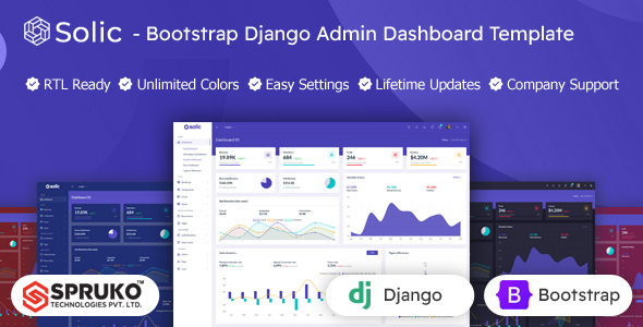 Solic - Django Framework Bootstrap Admin Portal Dashboard Template - Admin Templates Site Templates