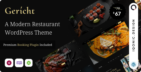 Gericht - Modern Food and Restaurant Website WordPress Theme - Restaurants & Cafes Entertainment