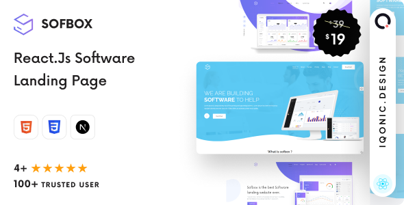 Sofbox - Software Landing Page (React JS, Next JS) - Technology Site Templates