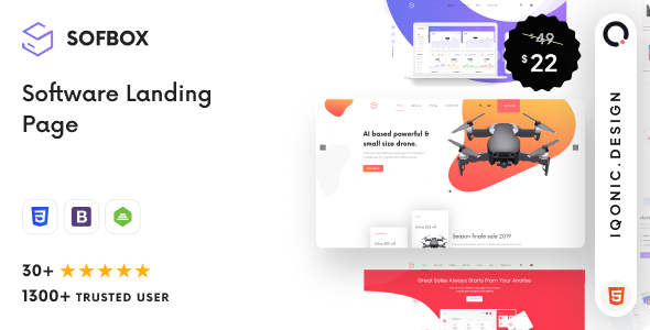 Sofbox | Software Landing Page Template (HTML5) - Technology Site Templates