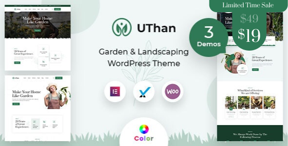 Uthan - Landscaping Gardening WordPress theme + RTL - Business Corporate