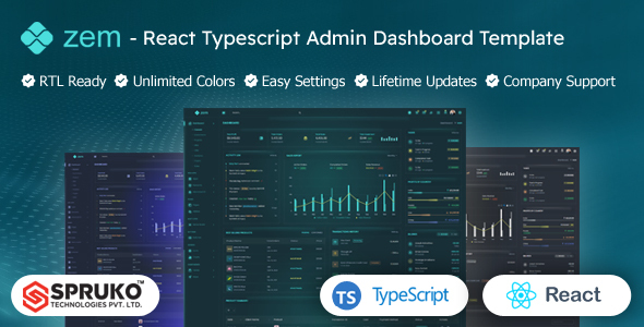 Zem - React Typescript Dashboard Template - Admin Templates Site Templates