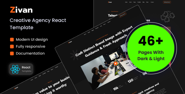 Zivan - Creative Agency React Template - Creative Site Templates