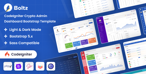 Boltz - CodeIgniter Crypto Admin Dashboard Bootstrap Template - Admin Templates Site Templates