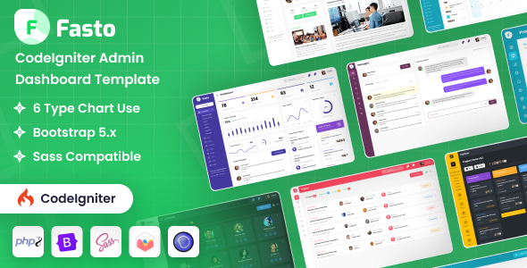 Fasto - CodeIgniter Admin Dashboard Template - Admin Templates Site Templates