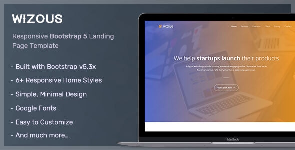 Wizous - Bootstrap 5 Landing page Template - Landing Pages Marketing