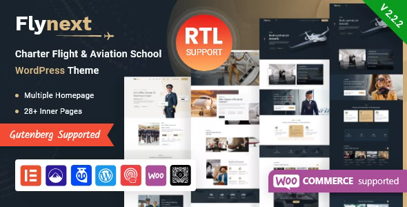 Flynext - Multipurpose Aviation WordPress Theme + RTL - Business Corporate