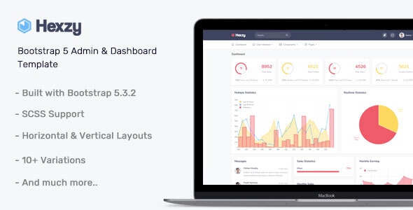 Hexzy - Admin & Dashboard Template - Admin Templates Site Templates