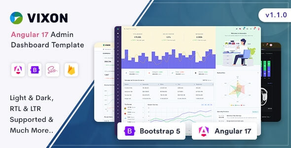 Vixon - Angular 17 Admin & Dashboard Template - Admin Templates Site Templates