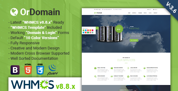 OrDomain | Responsive HTML5 WHMCS Hosting Template - Hosting Technology