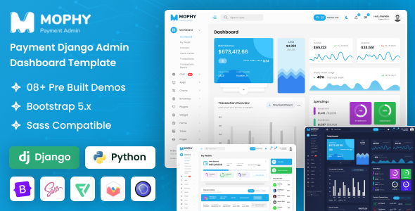 Mophy - Payment Django Admin Dashboard Template - Admin Templates Site Templates