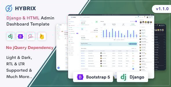 Hybrix - Django & HTML Admin Dashboard Template - Admin Templates Site Templates