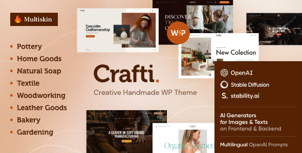Crafti - Handmade Store WordPress Theme - Retail WordPress