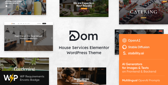 Dom - House Services Elementor WordPress Theme - Corporate WordPress
