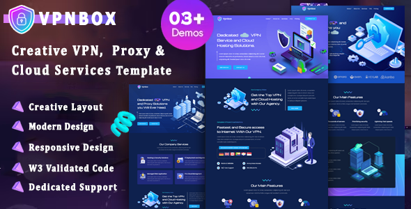 Vpnbox - VPN & Cloud Services Bootstrap Template - Hosting Technology