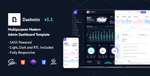 Dashmin | Responsive Admin Dashboard Template - Admin Templates Site Templates