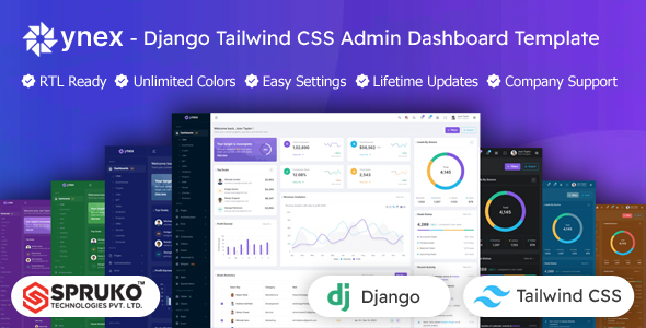 Ynex - Tailwind CSS Django Dashboard Template - Admin Templates Site Templates