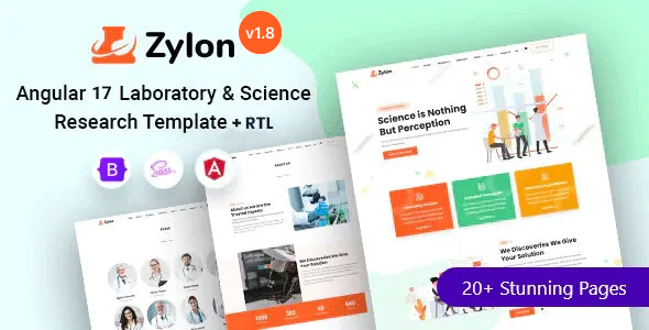 Zylon - Laboratory & Science Research Angular 17+ Template - Corporate Site Templates