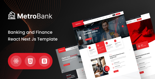Metrobank - Banking and Finance React Next Js Template - Business Corporate