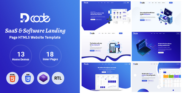DCode - SaaS & Software Responsive Landing Page Template - Software Technology