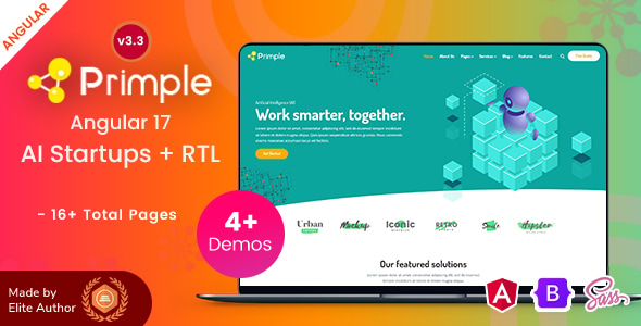 Primple - Angular 17+ AI Machine Learning & Big Data Analytics Template - Technology Site Templates