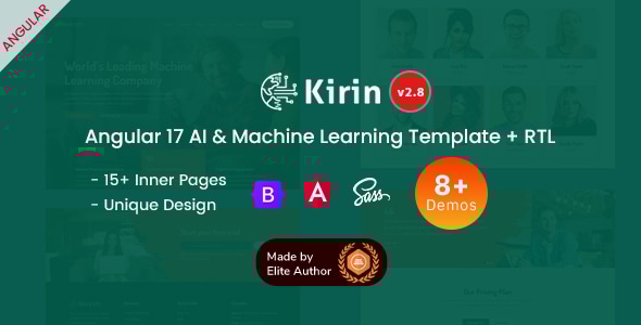 Kirin - AI Machine Learning & Big Data Angular 17+ Template - Business Corporate