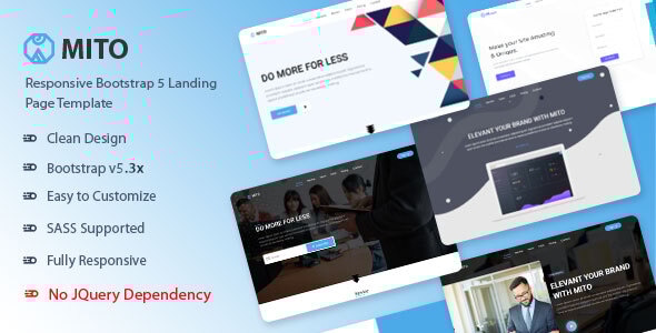 Mito - Bootstrap 5 Landing Page Template - Technology Site Templates
