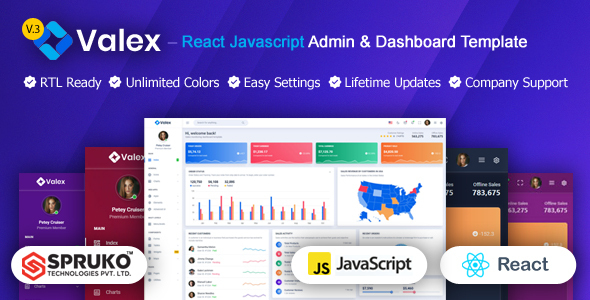 Valex – React JS Admin Dashboard Template - Admin Templates Site Templates