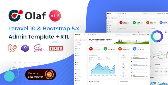 Olaf - Laravel 10 + Bootstrap 5 Admin Dashboard - Admin Templates Site Templates
