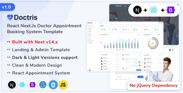 Doctris - React Next.js Doctor Appointment Booking System & Admin Dashboard Template - Retail Site Templates