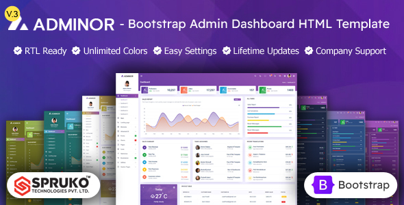Adminor - Bootstrap Admin Dashboard HTML Template - Admin Templates Site Templates
