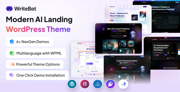 Writebot - AI Startup WordPress theme - Technology WordPress
