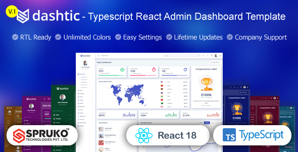 Dashtic - Typescript React Admin Dashboard Template - Admin Templates Site Templates