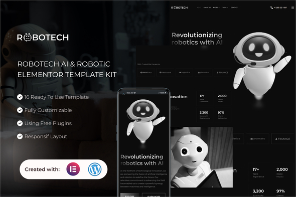 Robotech - AI & Robotics Elementor Template Kit - Technology & Apps Elementor