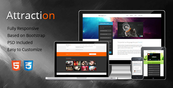 Attraction - Responsive Landing Page - Landing Pages Marketing