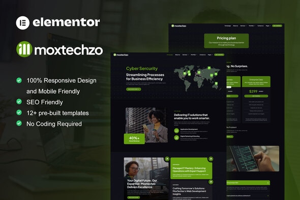 MoxTechzo - Tech Company & IT Service Elementor Template Kit - Technology & Apps Elementor
