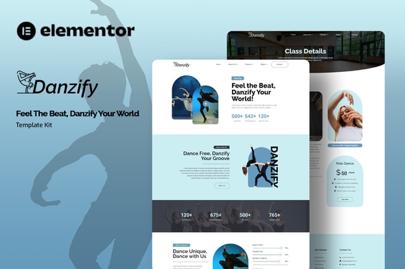 Danzify - Dance Course Elementor Template Kit - Sport & Fitness Elementor