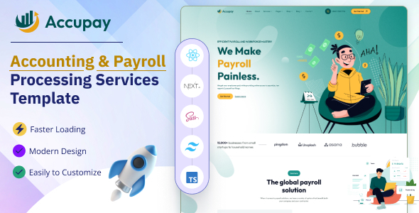 Accupay - Accounting & Payroll Processing Services React Tailwind CSS Template - Business Corporate