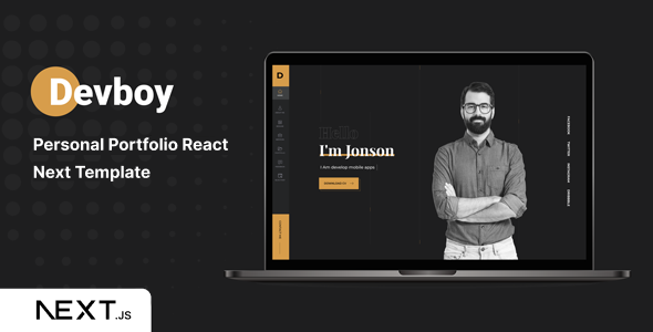 Devboy – Personal Portfolio React NextJS Template - Virtual Business Card Personal
