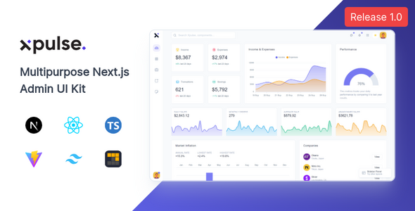 Xpulse - Multipurpose Next.js andTailwind CSS Admin UI Kit - Admin Templates Site Templates