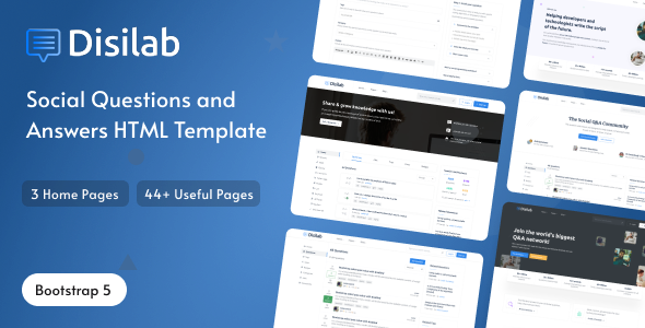 Disilab - Social Questions and Answers HTML Template with RTL - Site Templates