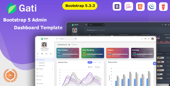 Gati - Bootstrap 5 Admin Dashboard Template & UI Kit - Admin Templates Site Templates