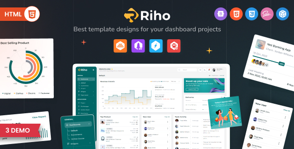 Riho – Bootstrap Admin Dashboard Template - Admin Templates Site Templates