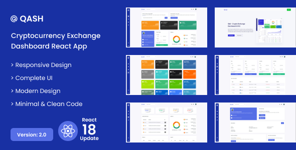 Qash - Cryptocurrency Exchange Dashboard React App + Dashboard - Admin Templates Site Templates