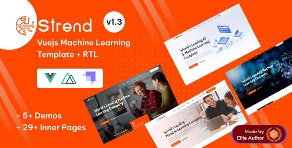 Strend - AI Big Data & Machine Learning Startup Vuejs with Strapi 4 Template - Technology Site Templates