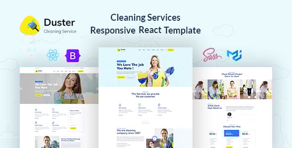 Duster - Cleaning Services React Template - Business Corporate