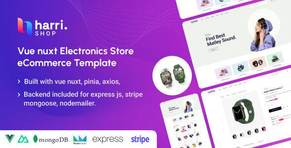 Harri – Electronics eCommerce Vue Nuxt 3 Template - Shopping Retail