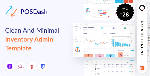 POSDash | VueJS, HTML Inventory Admin Template - Admin Templates Site Templates