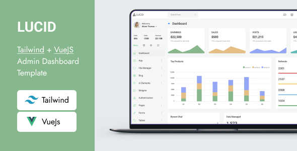LUCID | Tailwind CSS + Vuejs Admin Dashboard Template - Admin Templates Site Templates