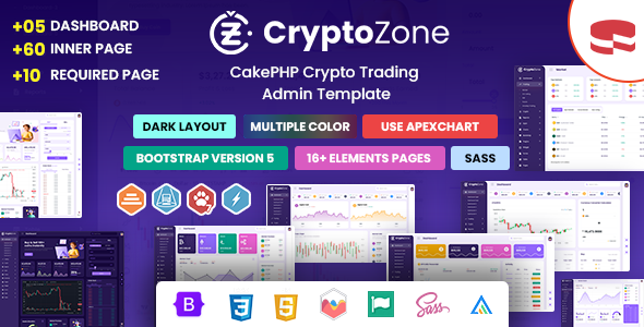 CryptoZone - CakePHP Crypto Trading Admin Dashboard Template - Admin Templates Site Templates